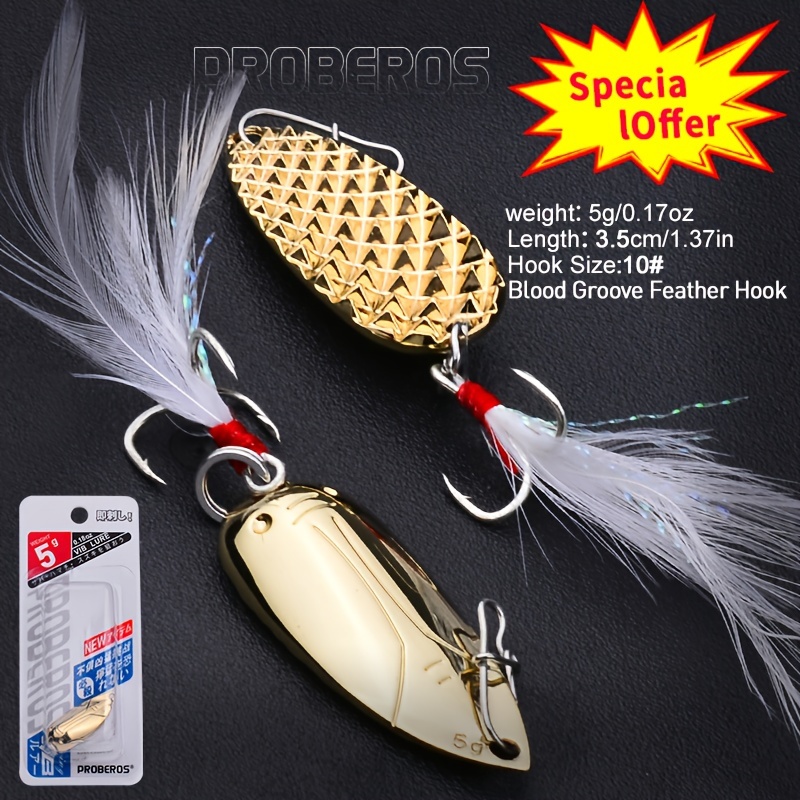 Metal Fishing Spoons Lures,Saltwater Hard Spinners Casting Sinking