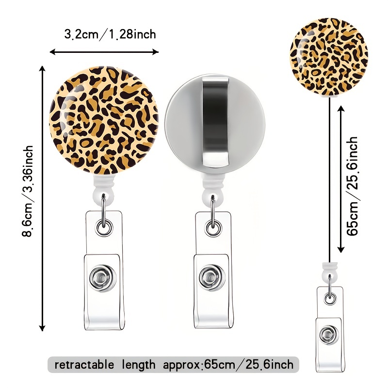 6pcs Cute Funny Animal Patterns Badge Reel Retractable Badge Holders fit  Nurses, Doctors, Teachers, ID Card Holders & Office Workers.3.2*1.28inc