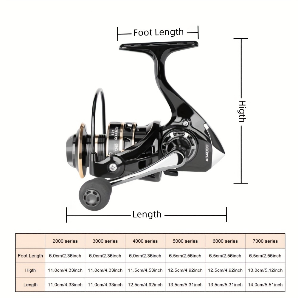 High Quality Metal Fishing Reel With Max Drag, 5.2:1 Gear Ratio Aluminum Spinning  Reel, Fishing Tackle For Bass Trout - Temu Austria