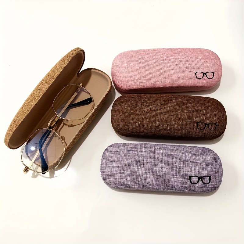 Linen Fabric Eyeglasses Case Hard Shell Protective Glasses Case