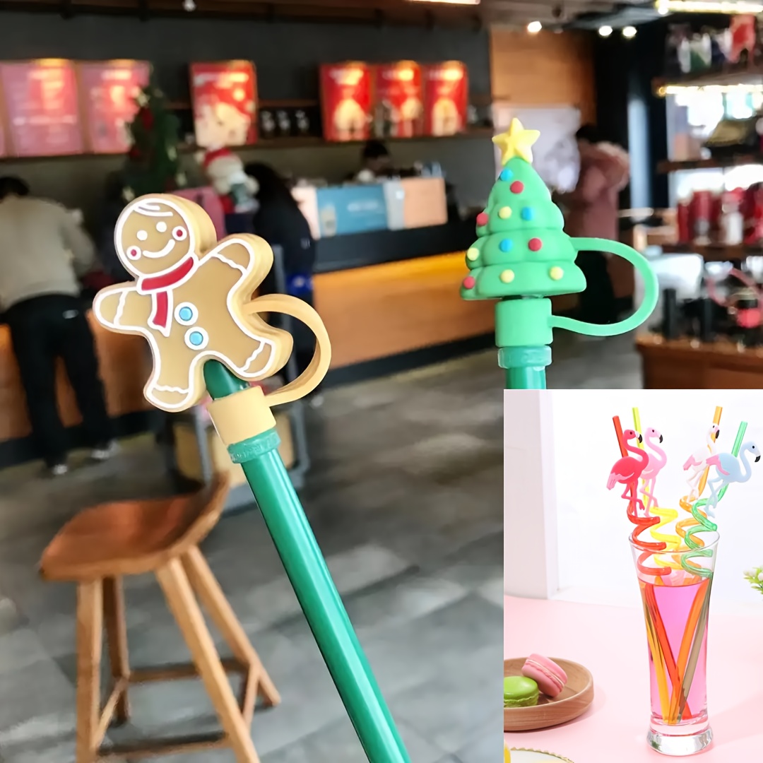 1pc-8pcs Unique Flamingo Straw Milk Tea Straw PVC Soft Rubber Cartoon Straw