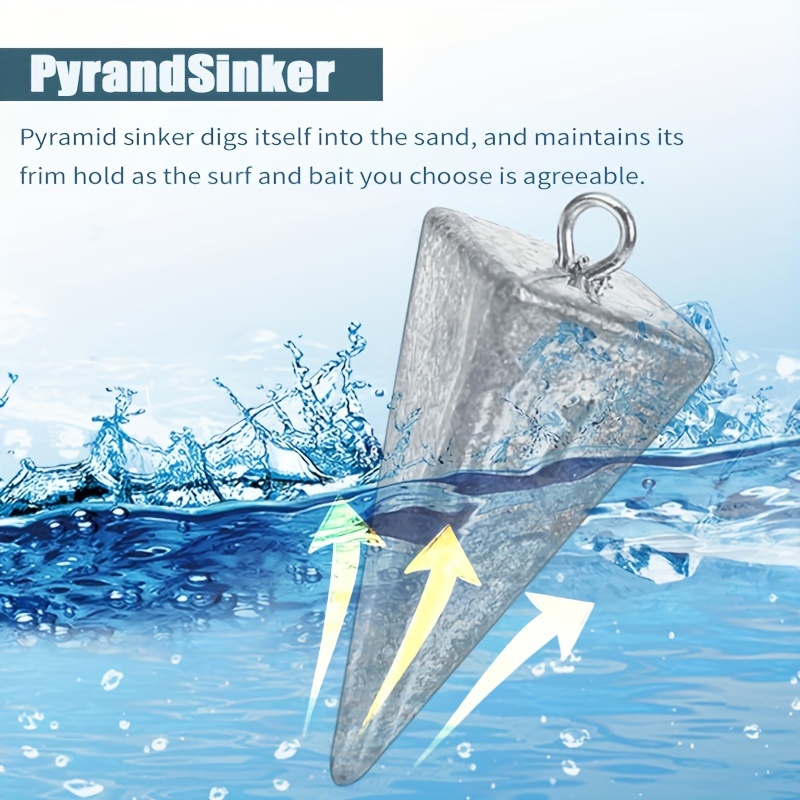  Pyramid Sinkers Fishing Weights, Bullet Fishing Sinkers  Triangle Weights For Saltwater Surf Fishing Gear Tackle 1oz 2oz 3oz 4oz 5oz  6oz 8oz