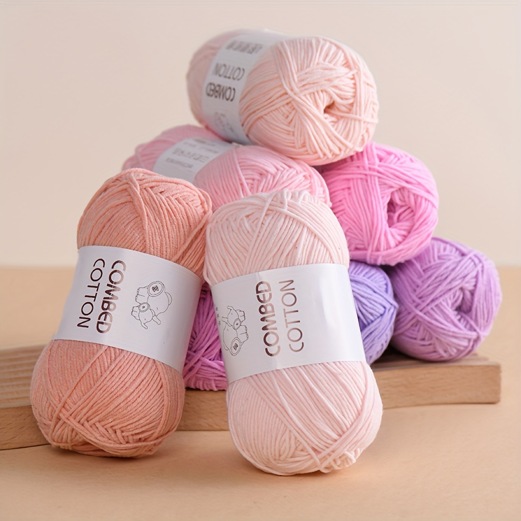 FINECE Baby Cotton, 60% Cotton 40% Acrylic Yarn, Fine (2) for Crochet and  Knitting 2 x 1.76 Oz (2 x 50g) / 2 x 180 Yrds (2 x 165m), Soft Yarn