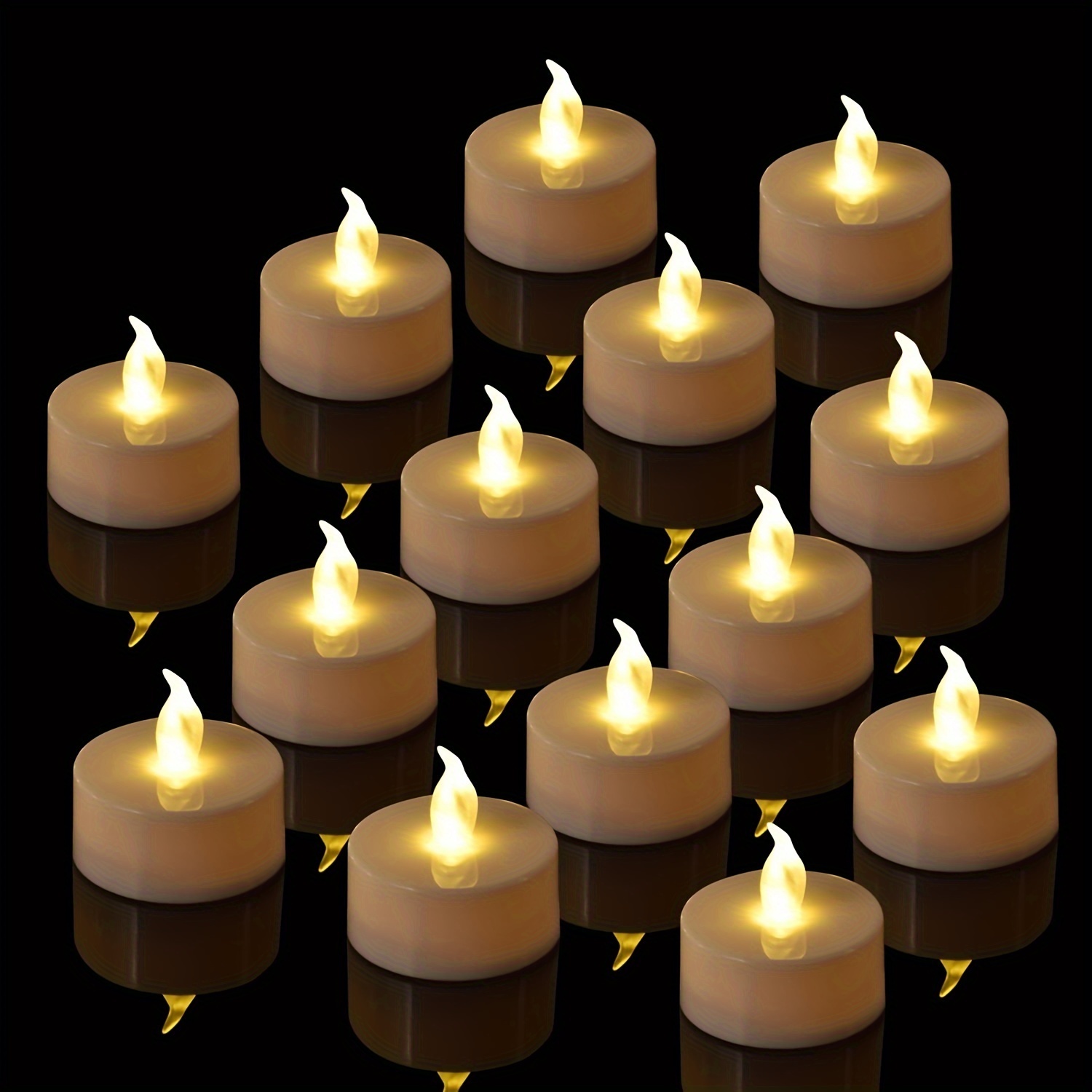 Bougies LED, Bougies Sans Flamme, Paquet de 24 Bougies Chauffe-Plat LED  Sans Flamme - Bougies Chauffe