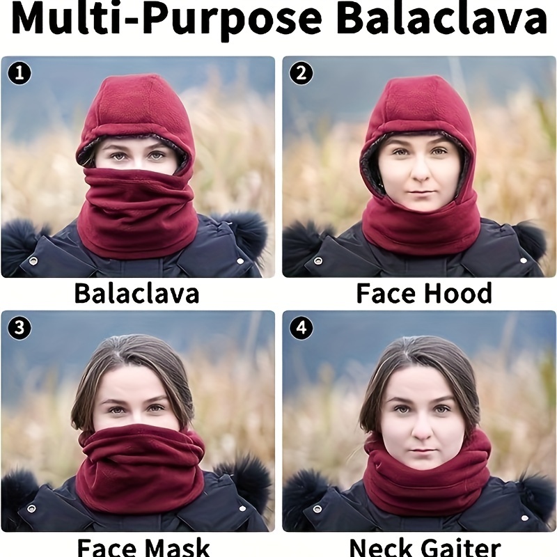 Cagoule D'hiver En Polaire Masque De Ski Couvre visage - Temu Belgium
