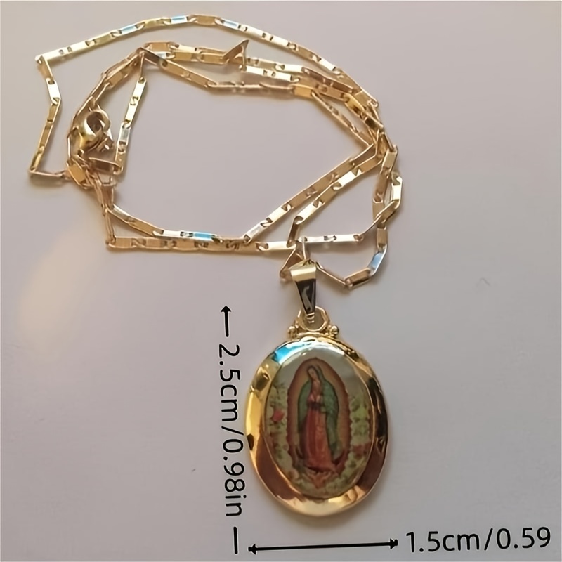 Men's Vintage Virgin Mary Pendant Necklace