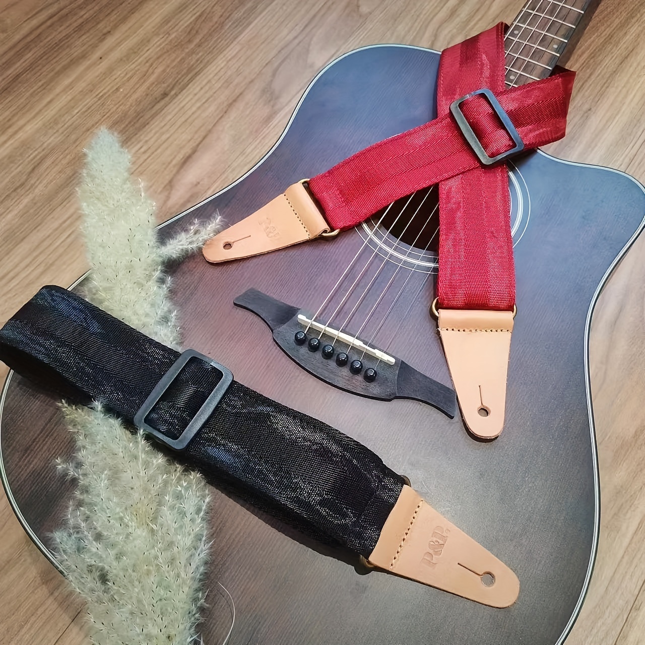 Sangle de guitare électrique noir blanc à carreaux sangle de guitare  acoustique ukulélé sangle de basse accessoires de guitare 