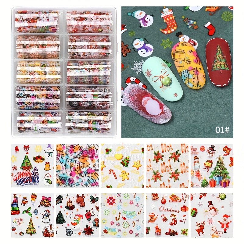 Christmas halloween Nail Art Foil Transfer Stickers Decals - Temu