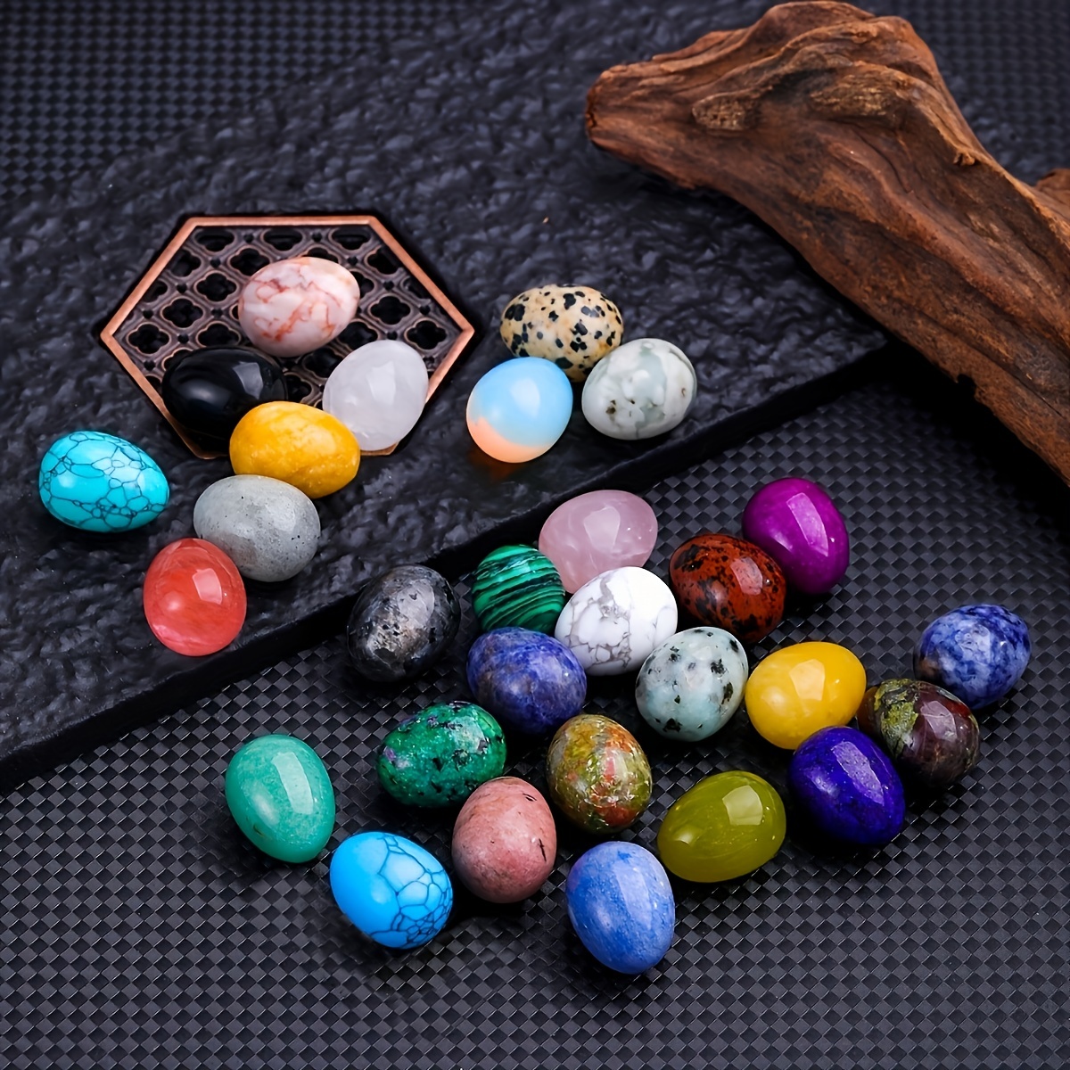 1pc 1.96-2.75in Amazing Egg Shape Natural Stone, Gorgeous Retro Home  Decoration Crafts, Meditation Chakra Rock Crystal, Ideal Choice For Gift