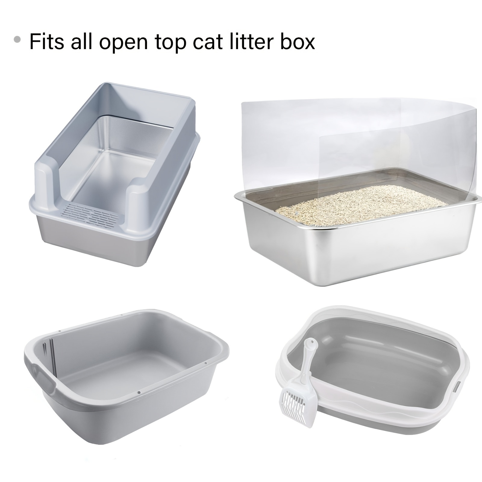Cat Litter Box Pee Shields Transparent Easy Clean Litter Box - Temu