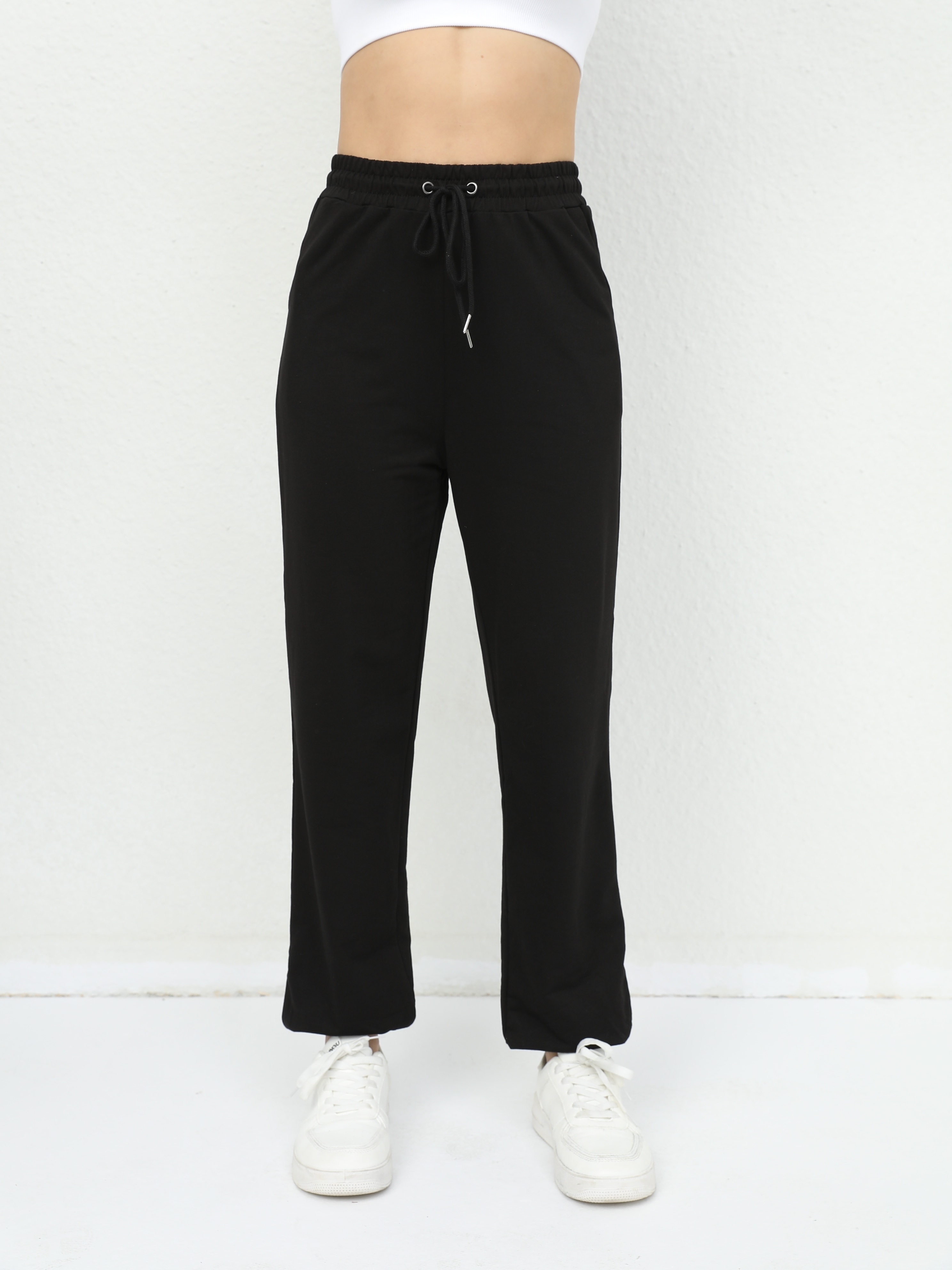 Two Pack Pants Solid Drawstring High Waisted Sweatpants - Temu Canada