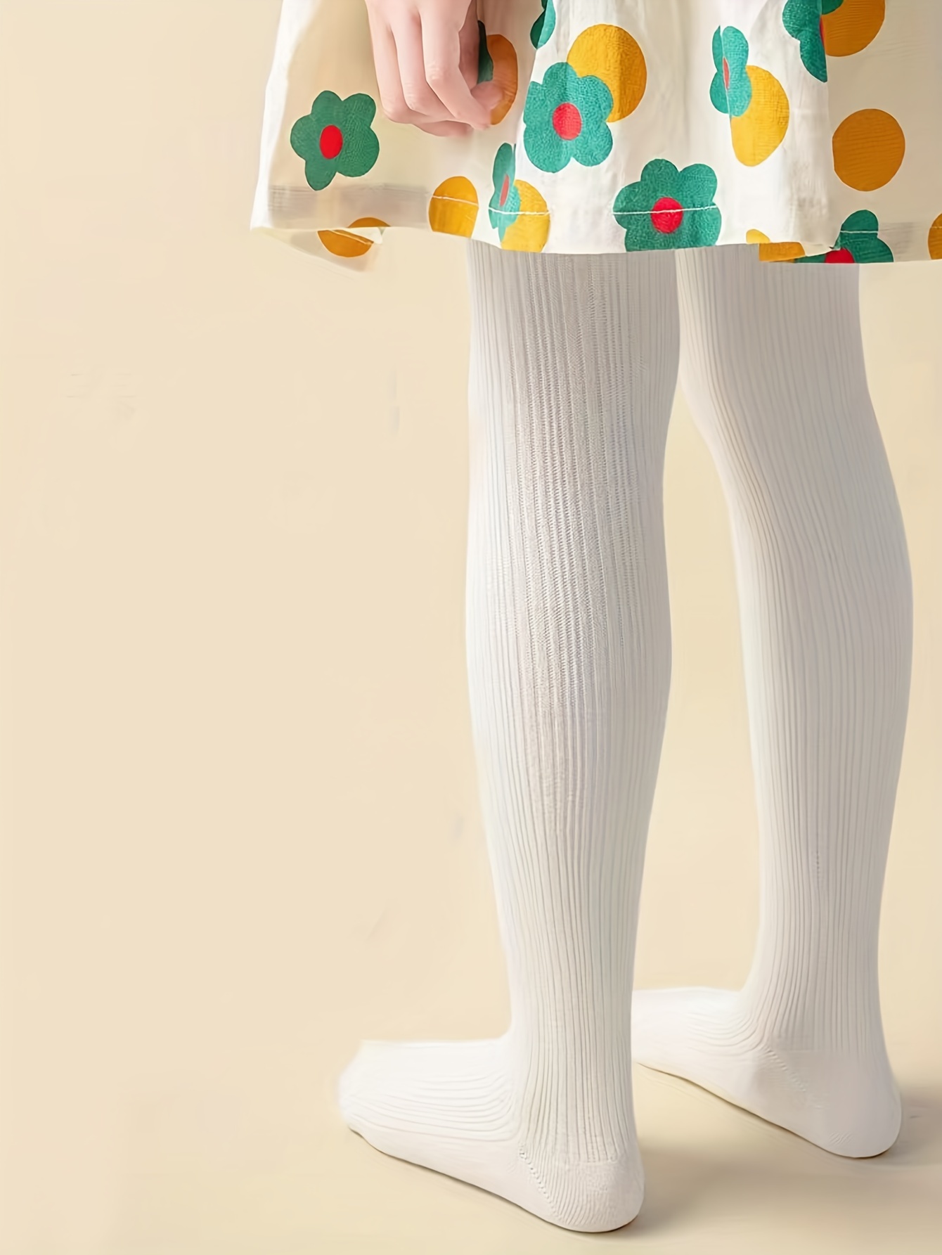 Girls Ribbed Knit Tights Elastic Waist Leggings Casual Pants - Temu