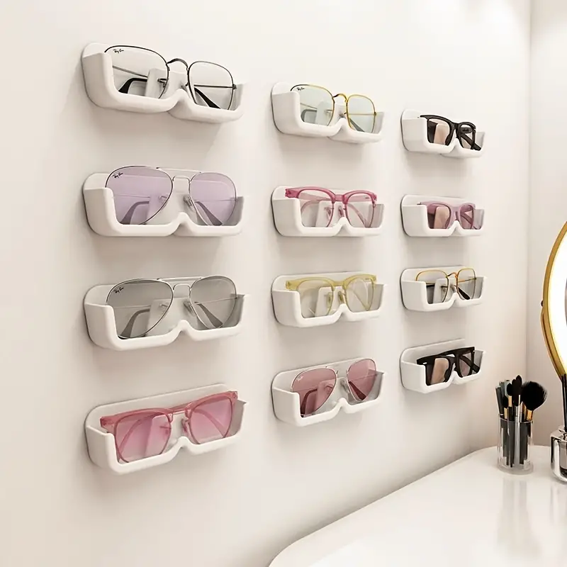 1 Stück An Der Wand Montierter Brillenhalter, Kostenloses Stanzen,  Platzsparende, Saubere Und Praktische Aufbewahrungsbox, Geeignet Für  Schlafzimmer