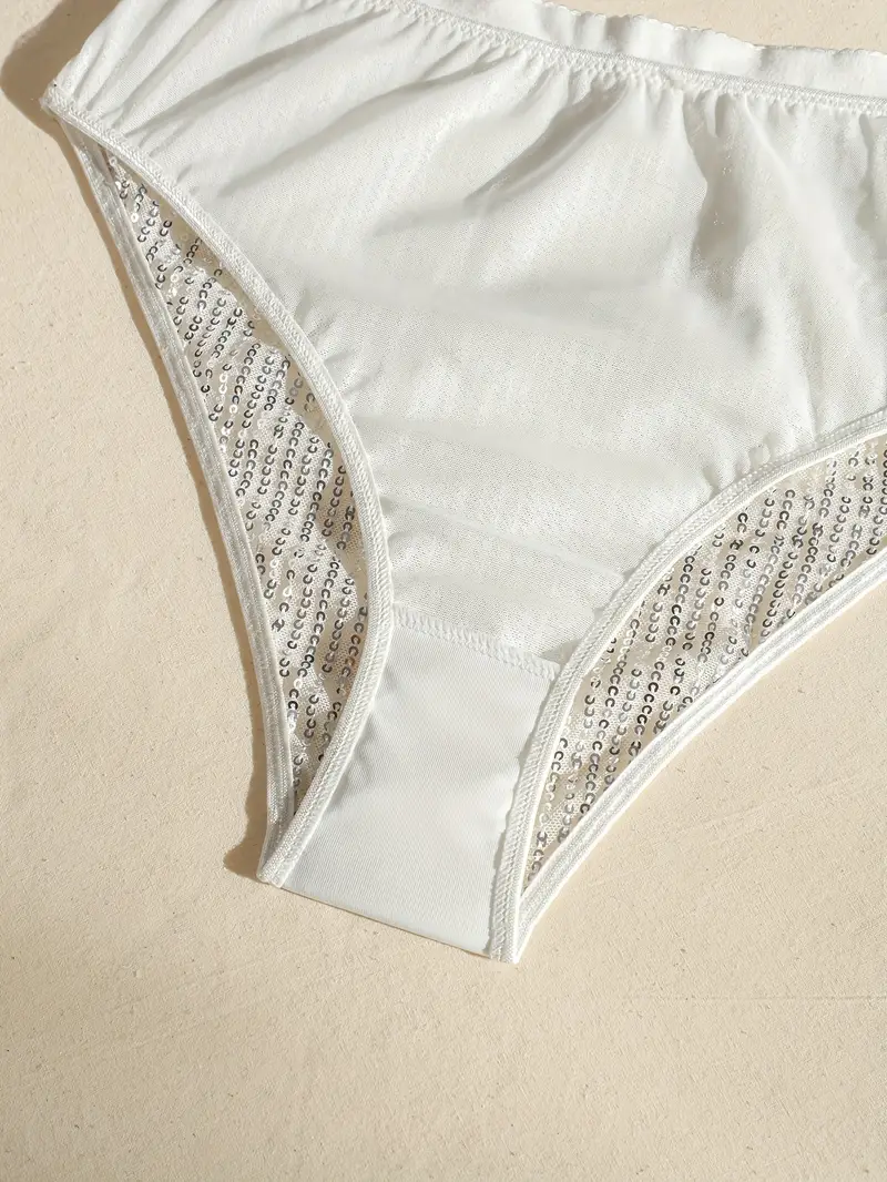 Sequin Decor Lingerie Set Strapless Strappy Bra Panties - Temu Canada