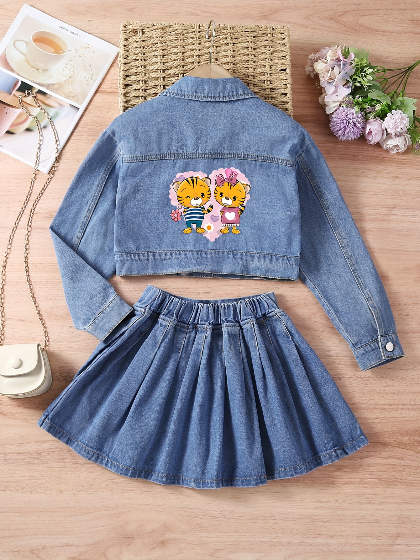 Denim skirt hot sale suit