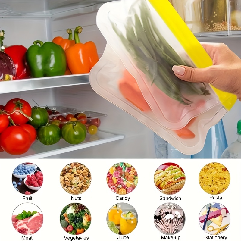 Thickened Peva Food Bags Reusable Freezer Bags Food Storage - Temu