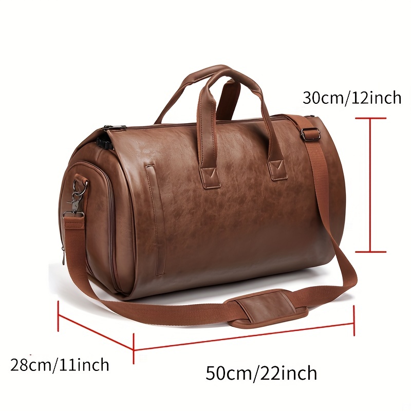 Garment Bags for Travel, Convertible Suit Travel Bag for Women,  Stylish Carry On Garment Bag with Toiletry Pocket, Shoulder Strap and Shoes  Compartment, 2 in 1 Foldable PU Leather Duffle