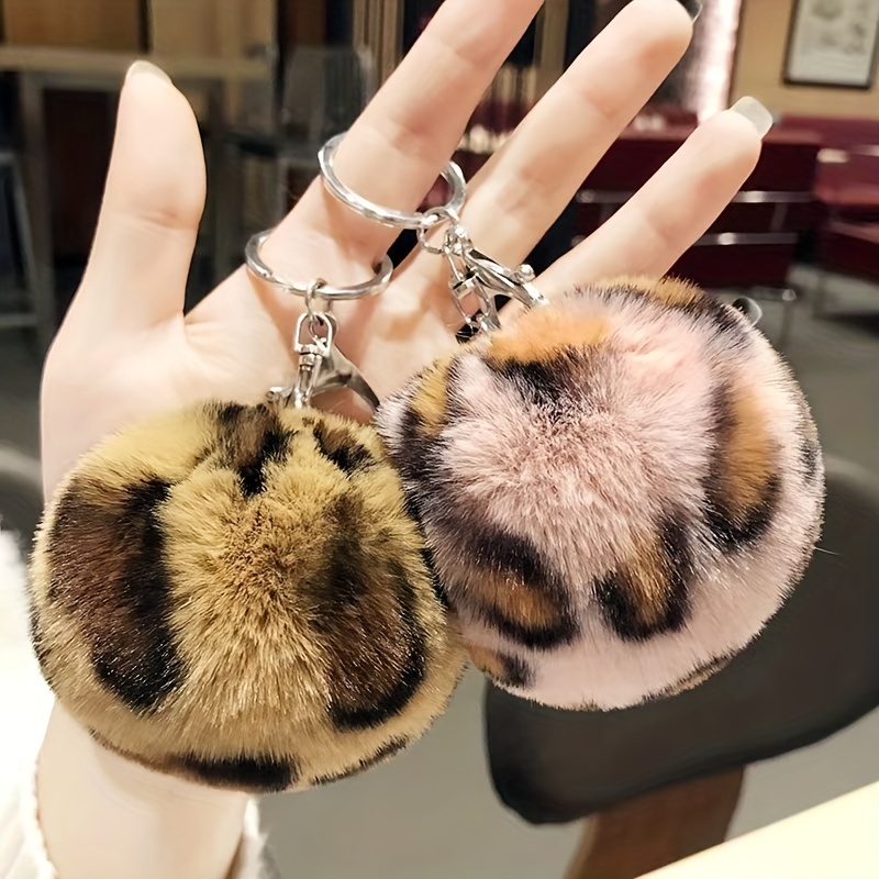 Fur Fluffy Ball Keychain PomPom Pendant Key Chains Keyring Bags Decoration