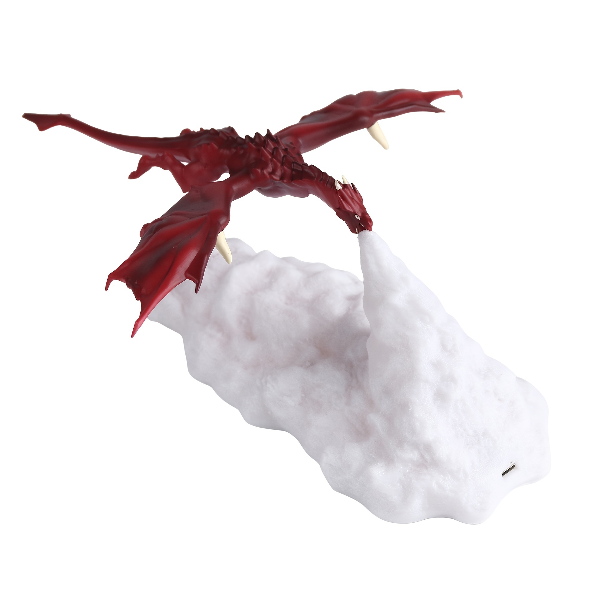 Lampe dragon de feu imprimée en 3D - Lampe de nuit LED en forme de dragon  respirant de feu pour chambre d'adulte, rechargeable par USB - Dragon de