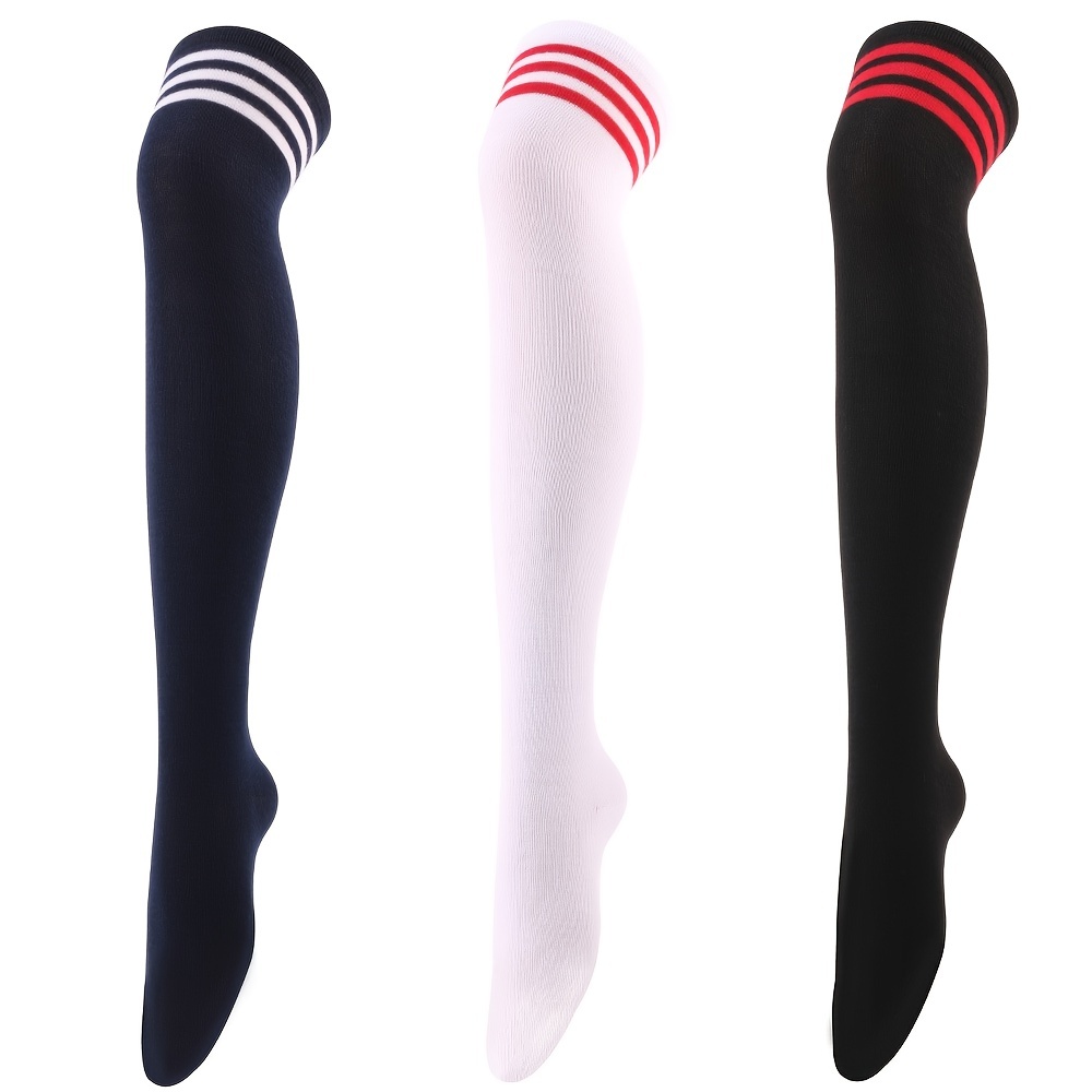 Striped Thigh High Socks College Style match Knee Socks - Temu Canada