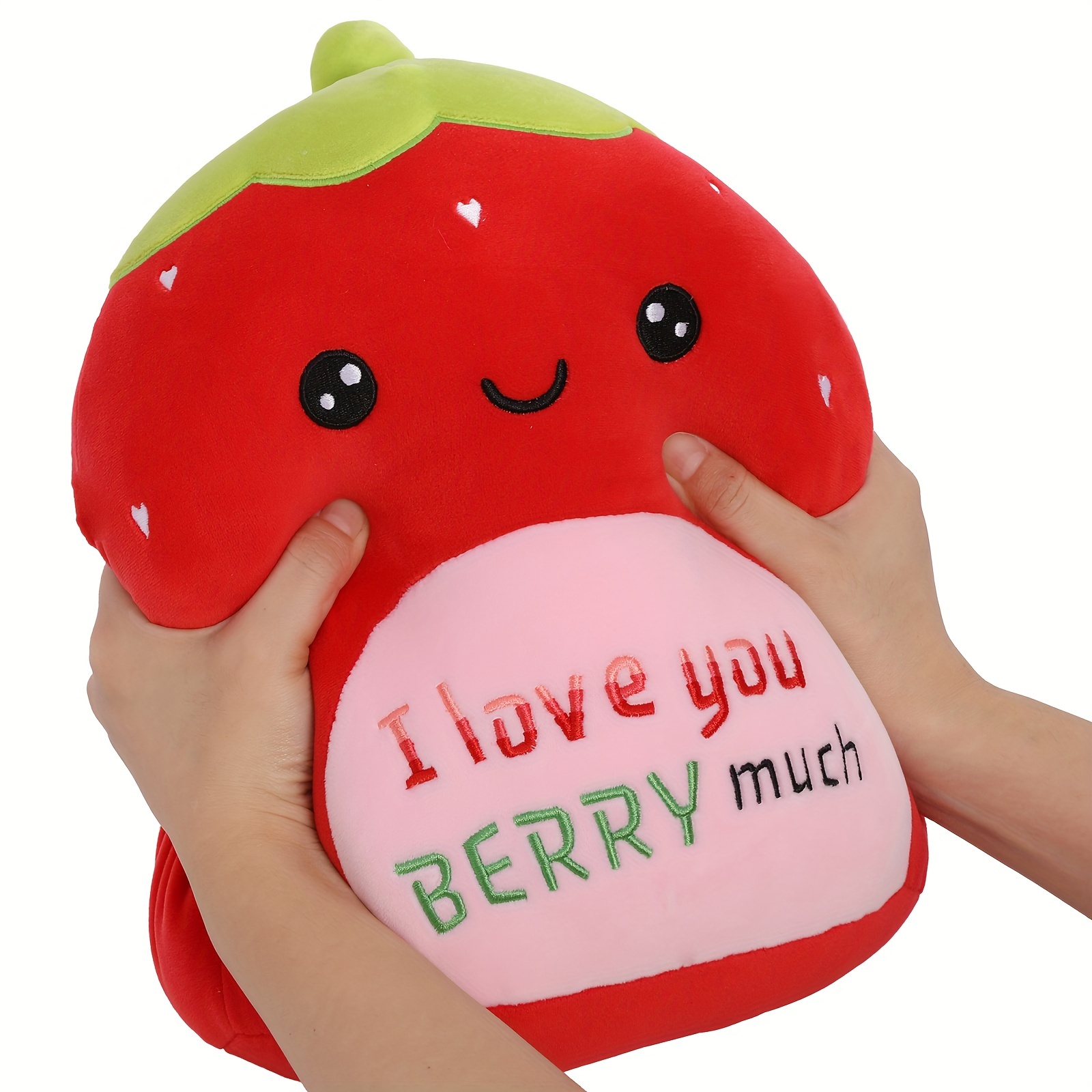 Green Leaf Strawberry Red Pillow -12.6inch Cute Strawberry Plush Toy