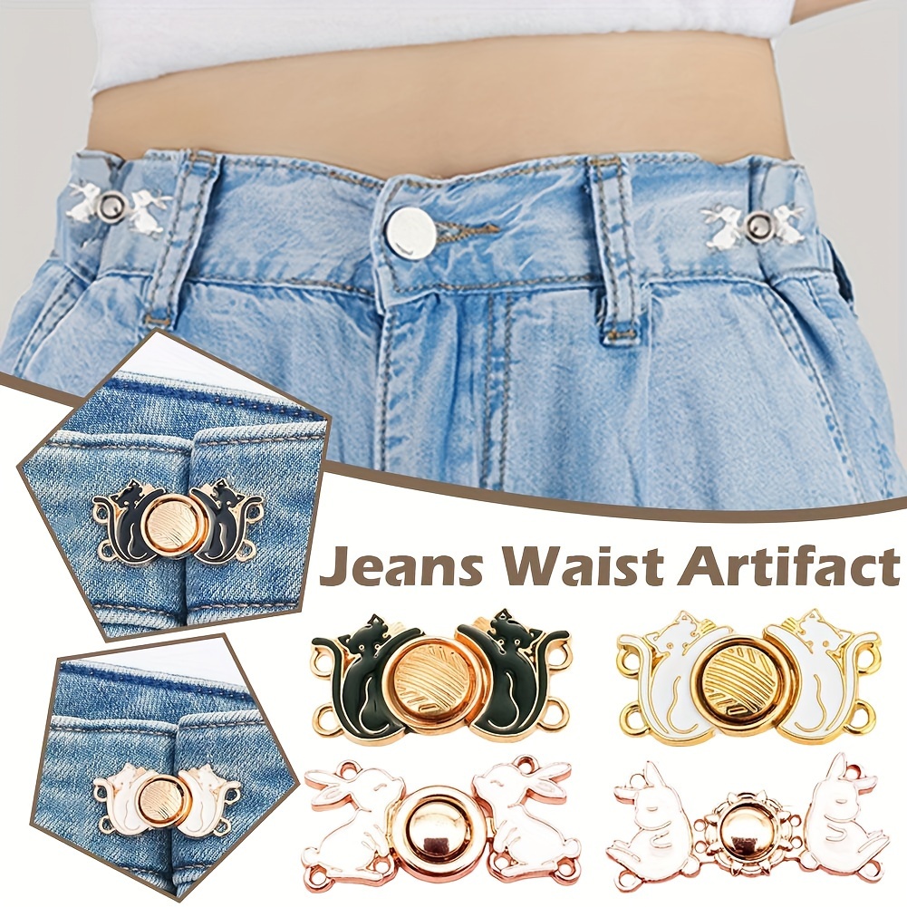 2/4Pair Tighten Waist Button Detachable Jeans Skirt Button Waist Clip  Vintage Cheongsam Buckle Metal Pins Clothing Accessories