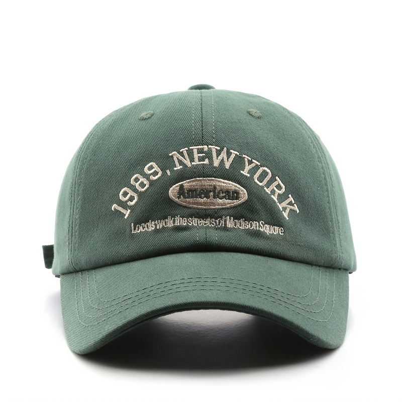 Blackish Green Embroidery Baseball Washed Distressd 1989 New York American  Women Cotton Sun Hats Man Unisex - Clothing, Shoes & Jewelry - Temu