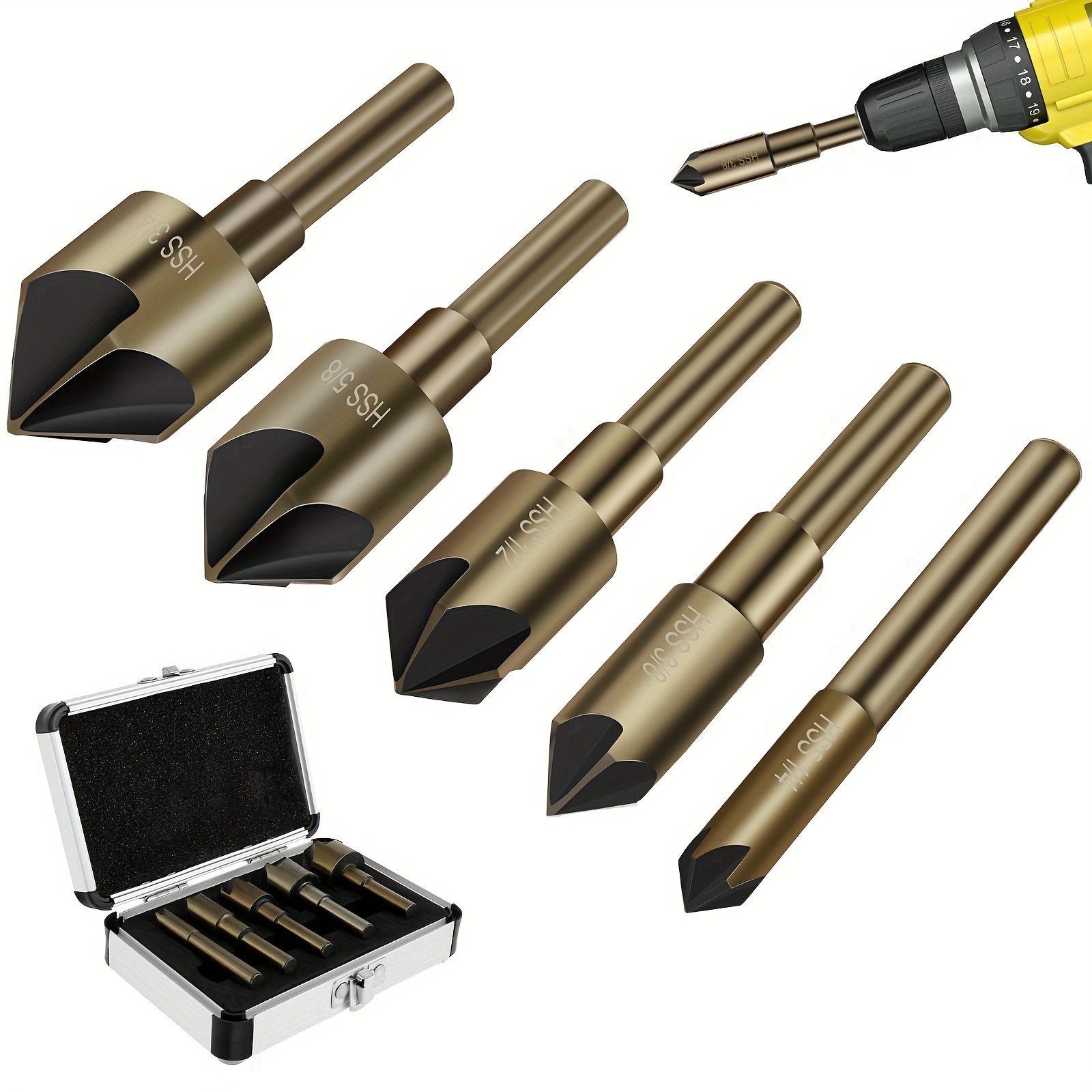 Countersink Drill Bit Set Wood Drill Bit Set One Hex key - Temu