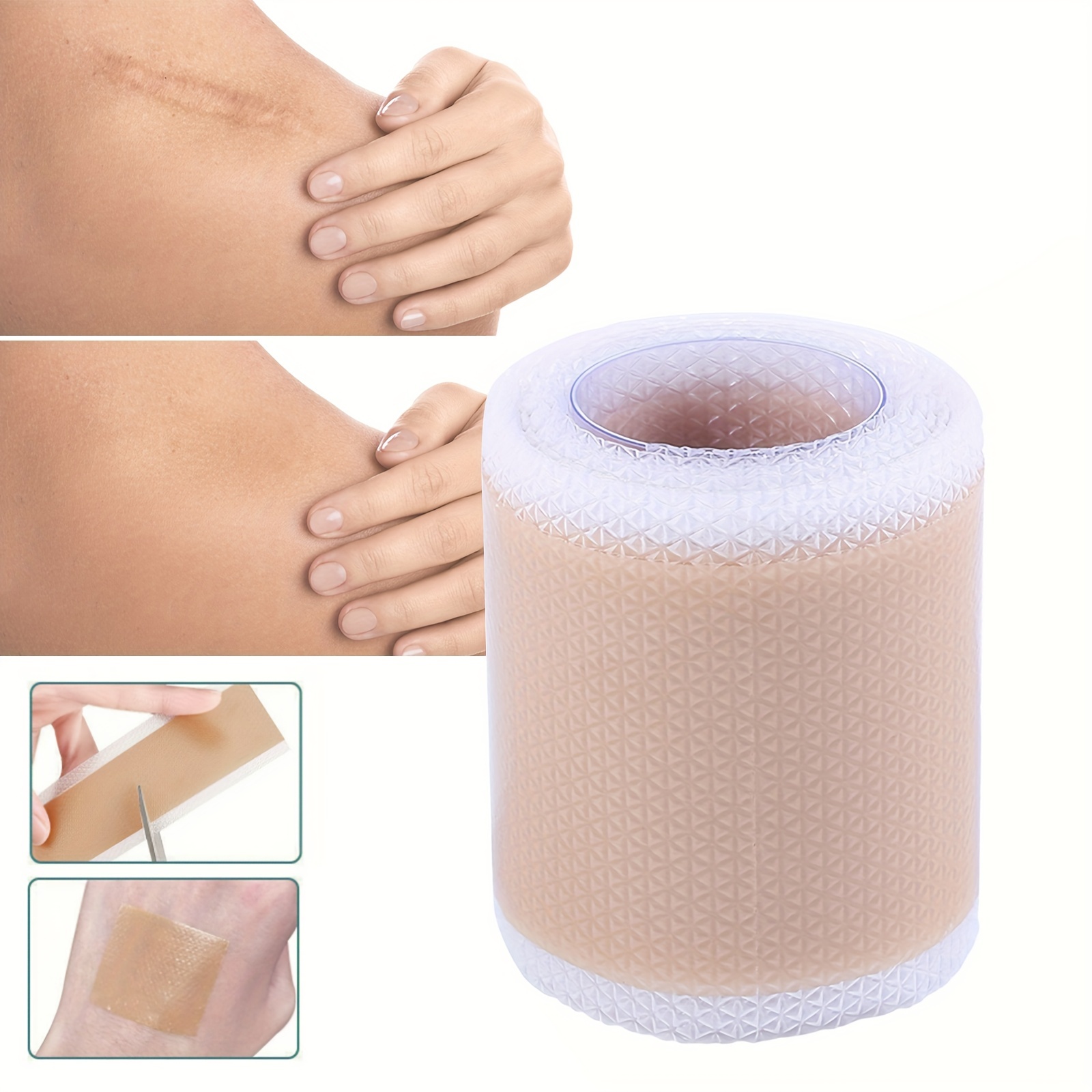 

Invisible Silicone Gel Scar Tape Roll - 4cm X 150cm - Skin Color - Effectively Reduce Scars And Stretch Marks