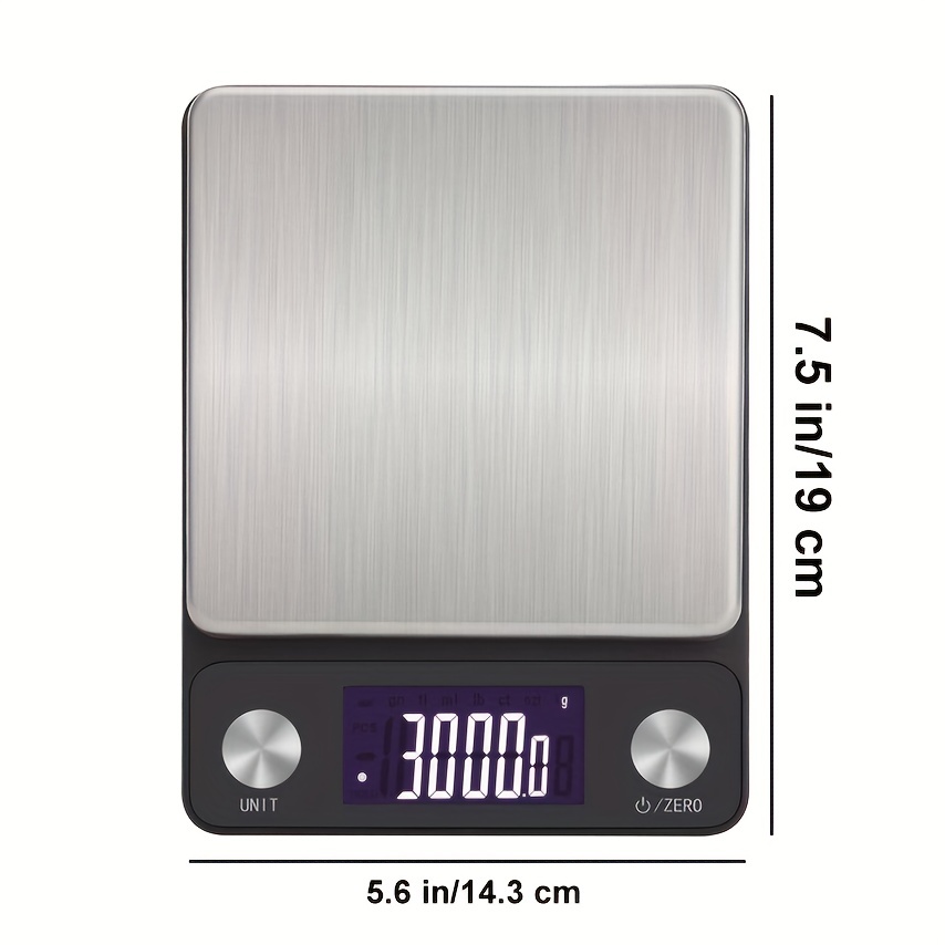 1pc Food Scale LCD Kitchen Scale with 6 Units and Tare Function, Electric  Digital Scale Grams And Ounces For Baking, Cooking, Meal Prep