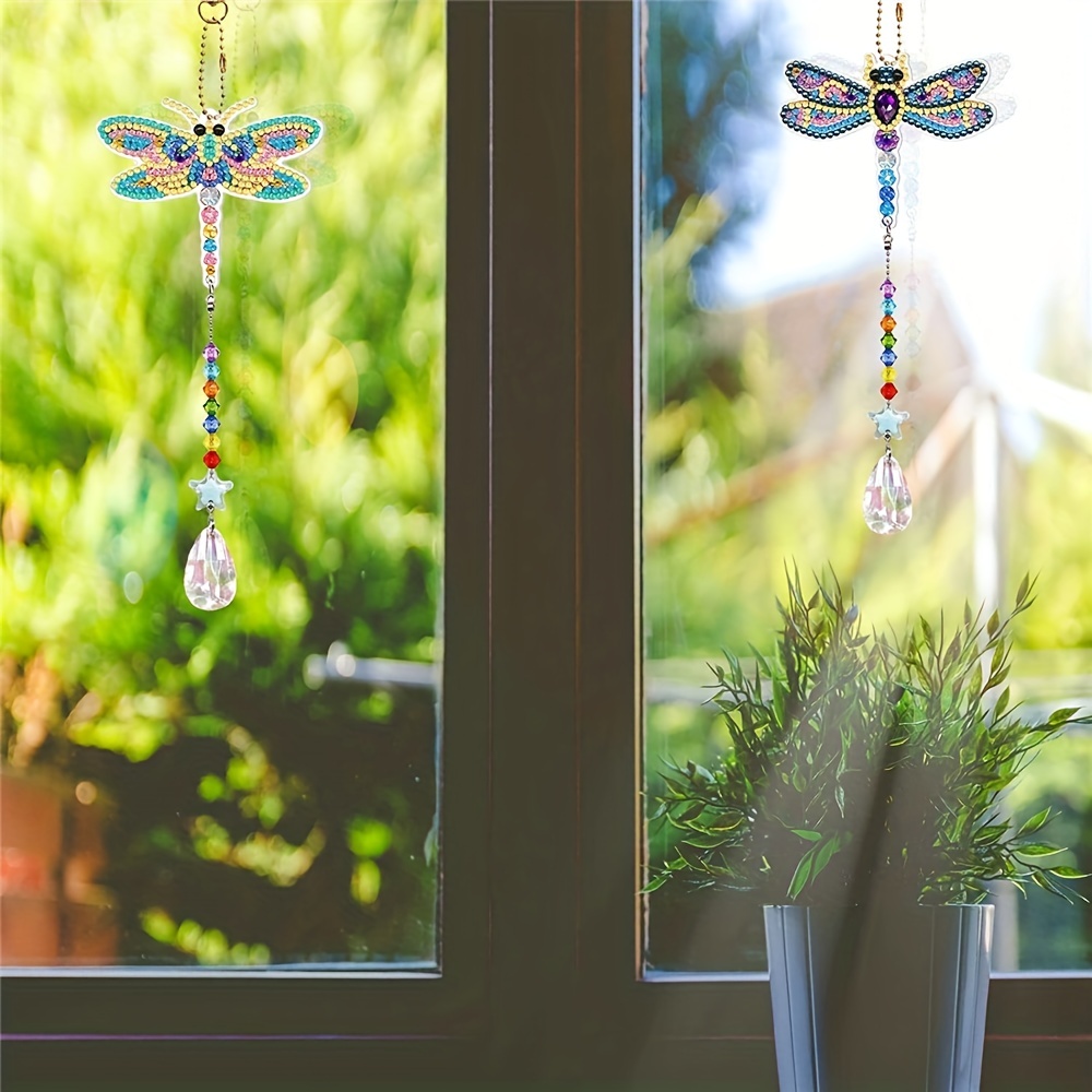  4 PCS 5D Diamond Painting Kits, Wind Chime, Butterfly