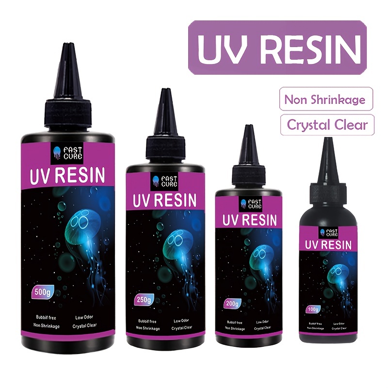 JDiction UV Resin 300g, Crystal Clear UV Resin Solar Cure Sunlight Activated Hard Resin Kit for Jewelry Making, Casting and C