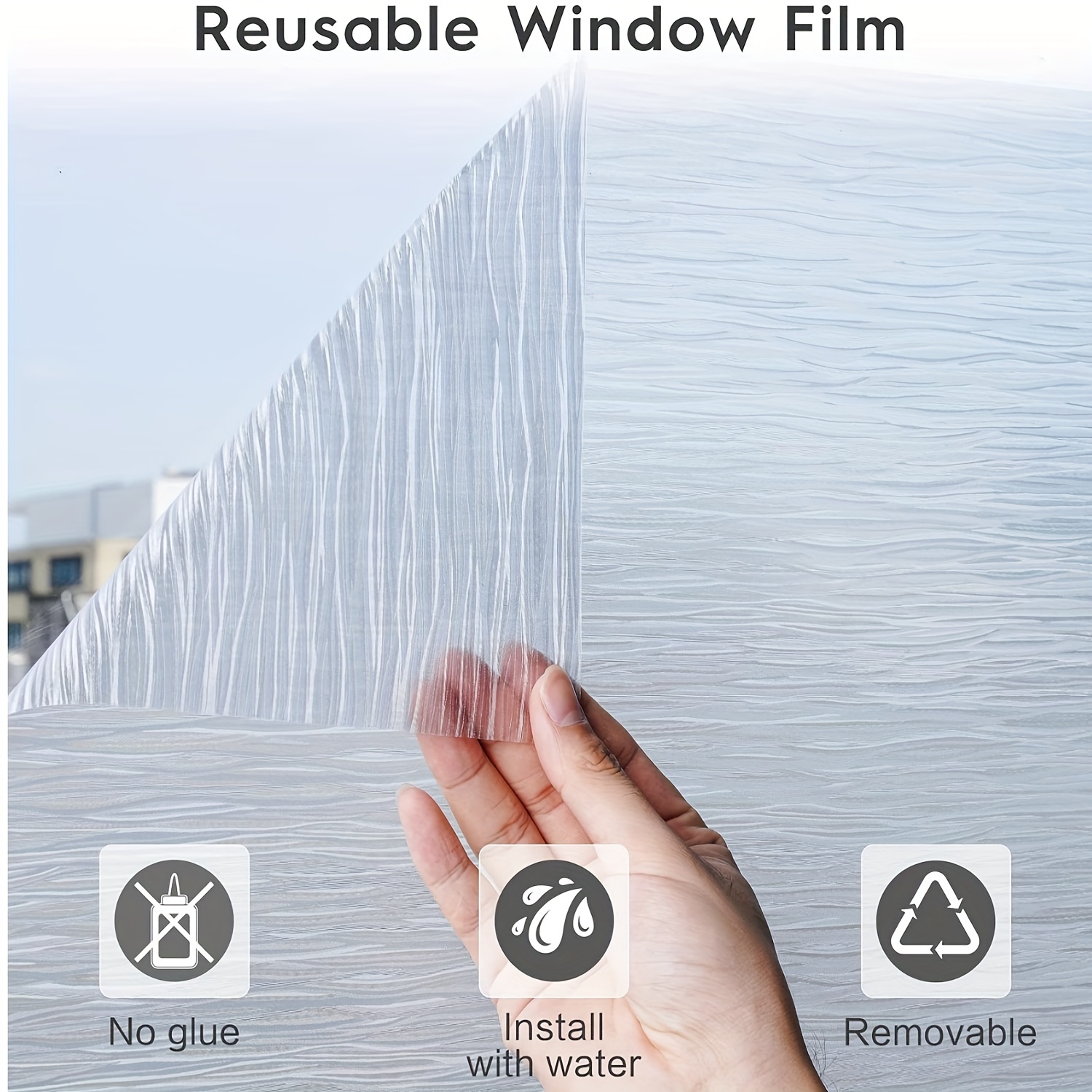 1pc nordic line pattern electrostatic window film glueless glass film window sticker bedroom living room home decoration details 8