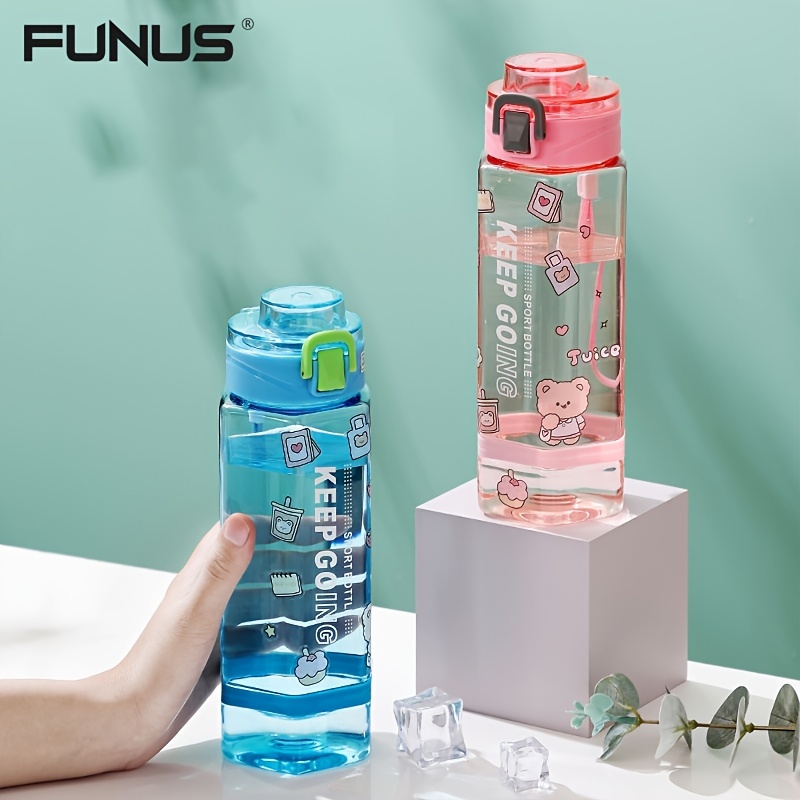 Funus 24 OZ clear water bottle carrying and filter mesh, leak-proof  BPA-free, make sure you drink enough water, gym, camping, outdoor sports