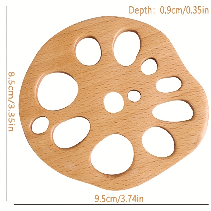 Lotus Root Shaped Wooden Coasters For Drinks Natural - Temu