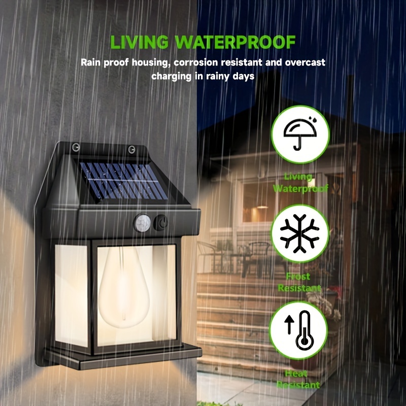 LED Solar Wall Light Motion Sensor Garden Light Dusk To Dawn Outdoor Lighting