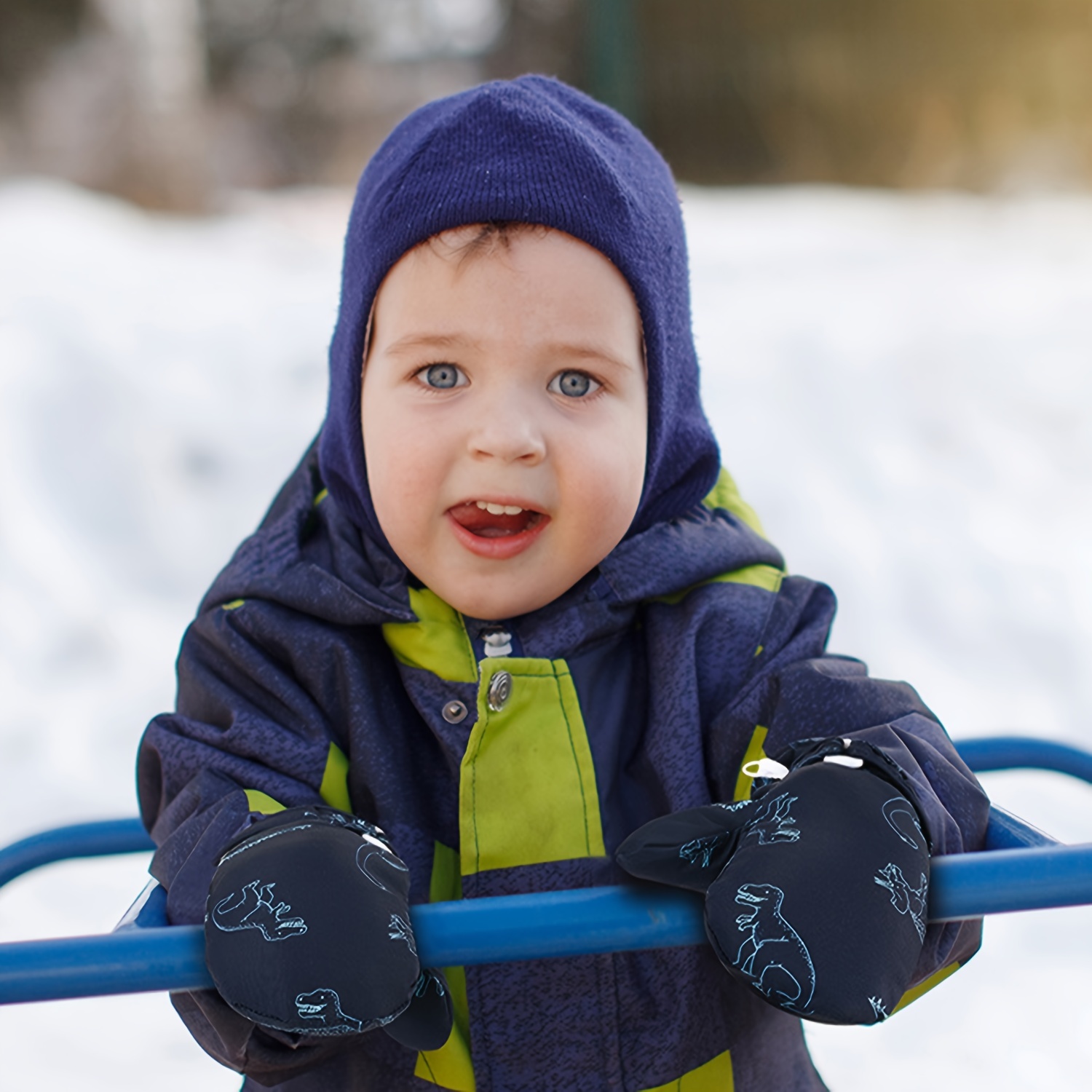 Gants de ski pour enfants, Gants de neige dinosaures pour garçons