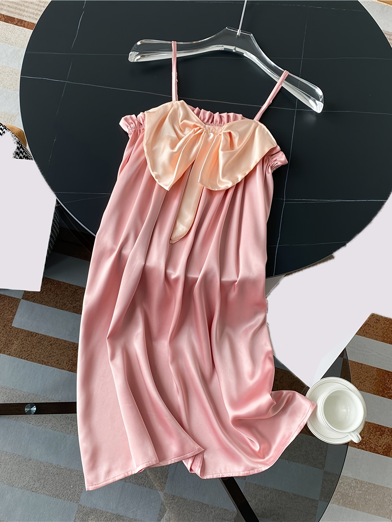 WXMTMDSB Woman Sexy Silk Dress Sleepwear - Summer Nightdress Vintage Lace  Nightie Elegant Nightwear Long Nightgowns Pink Nighty,Soft Jogging Homewear