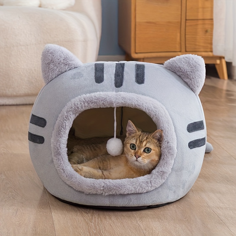 TSLBW Lit pour chat - Lit pour animal domestique - Maison douce et  confortable - Lit chaud pour chat et chiot