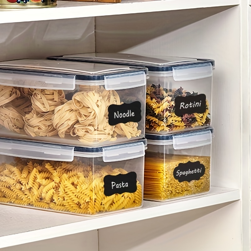 Home Kitchen Transparent Thick Plastic Airtight Tall Food Storage Container Set - Ideal for Spaghetti, Noodles & Pasta - Kitchen & Pantry Organization