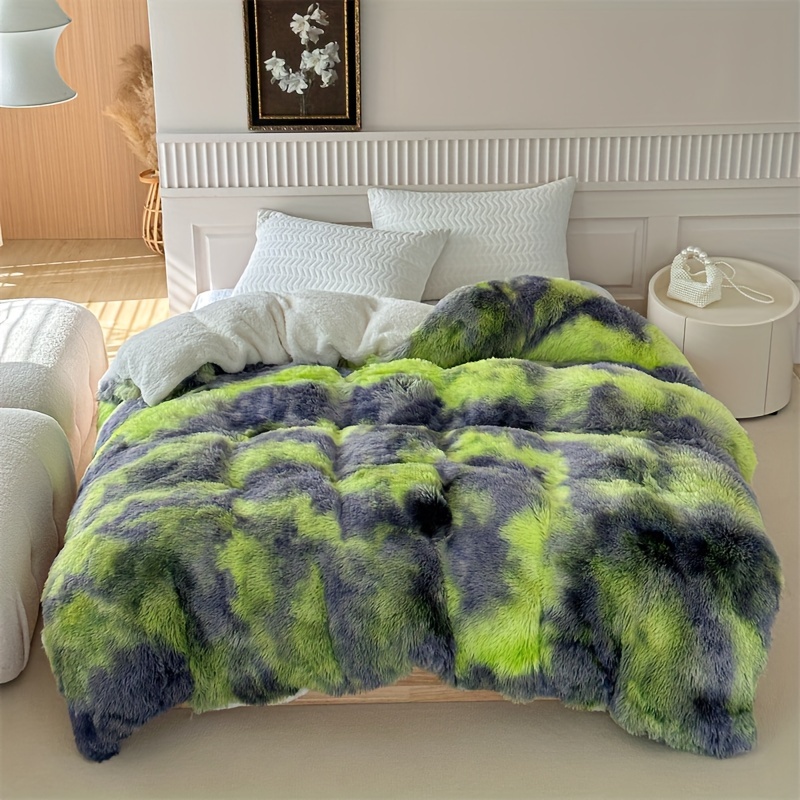 Home Thick Bed Blanket Double Sided Lamb Cashmere Fleece - Temu Canada
