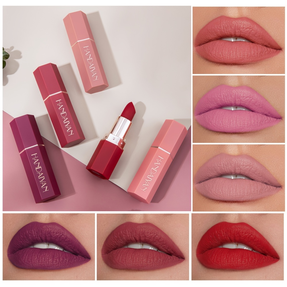

6-color Matte Lipsticks, Hydrating Nourishing High Pigmented Lipsticks, Long Wear Rich Color Brightening Lipstick Valentine's Day Gifts