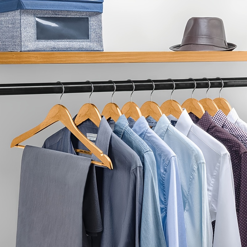 1pc、 Wooden Hangers - Non-Slip Wood Clothes Hanger For Suits, Pants,  Jackets - Heavy Duty Clothing Hanger Set - Coat Hangers For Closet -  Natural