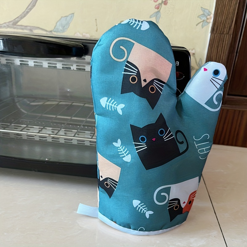 Cartoon Kitten Oven Mitts, Food Grade High Temperature Resistant