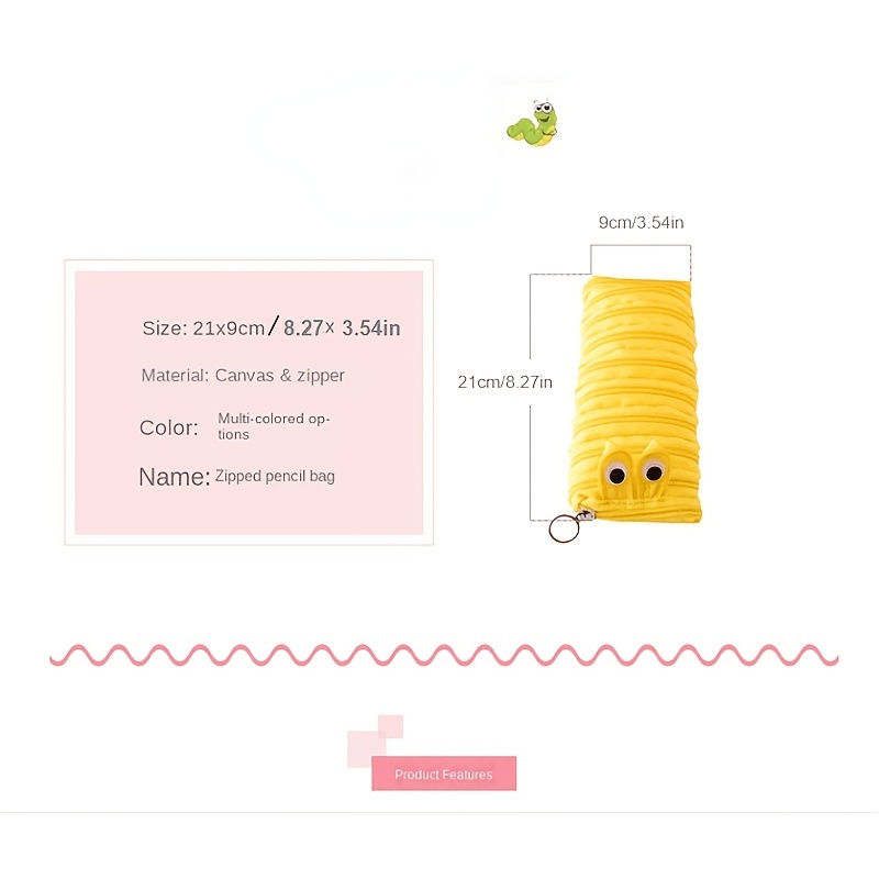 Cute Caterpillar Monster Zipper Pencil Case Boys Girls - Temu Japan