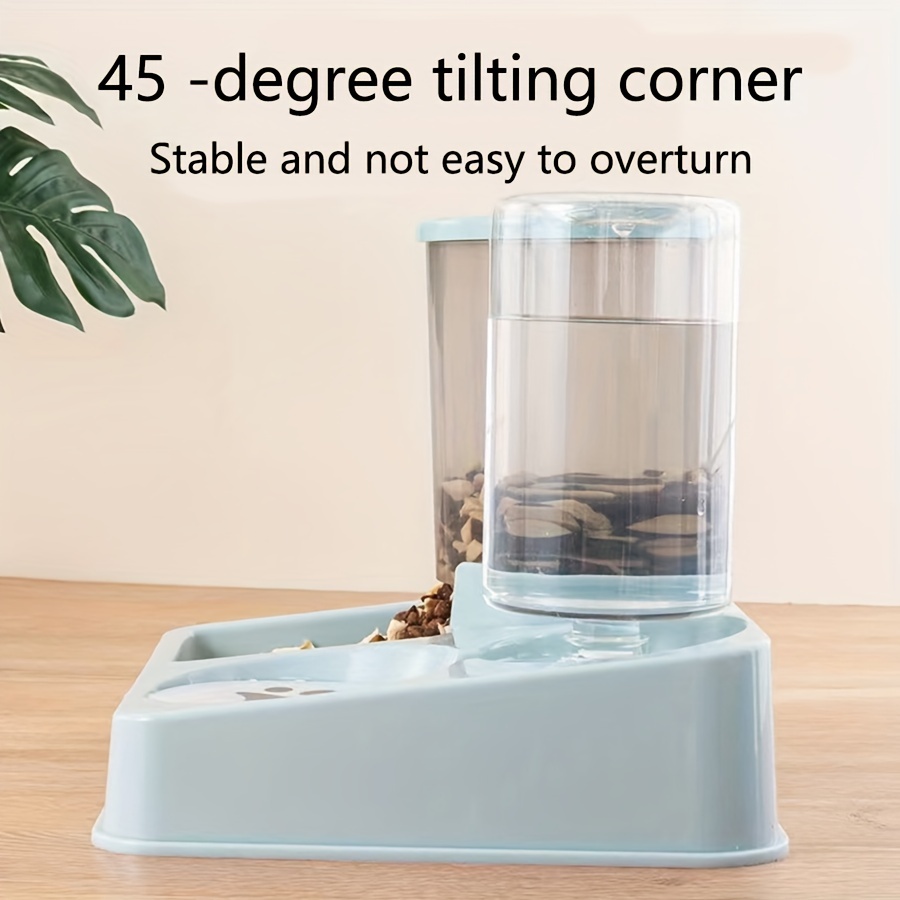 2 In 1 Tilted Automatic Cat Feeder Water Dispenser Set