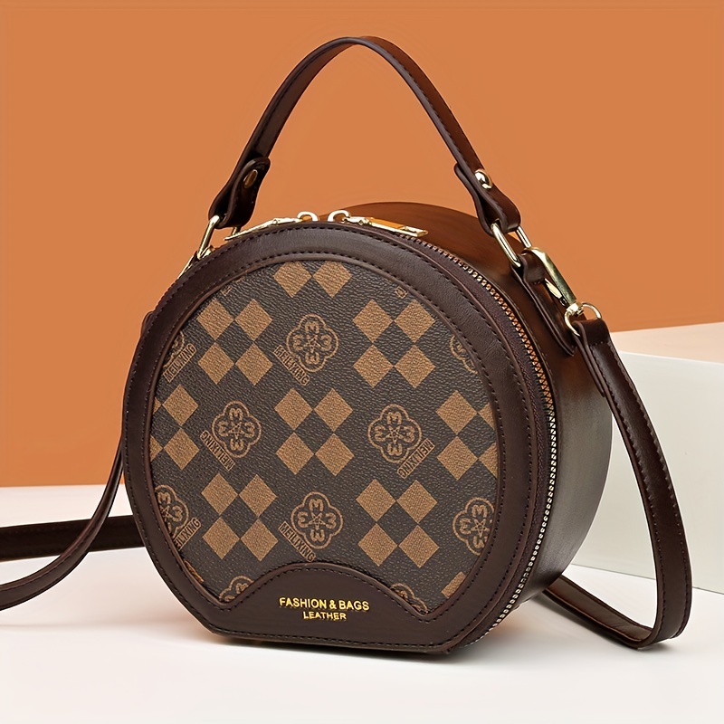 Louis Vuitton Monogram Canvas Boite Chapeau Biscuit Round Bag Brown One  Size