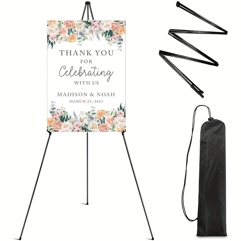 1pc 63 Easel Stand For Wedding Sign, Display &Poster, Sign Poster Stand  For Display, Display Easel Stand With Bag, Holds 5lbs