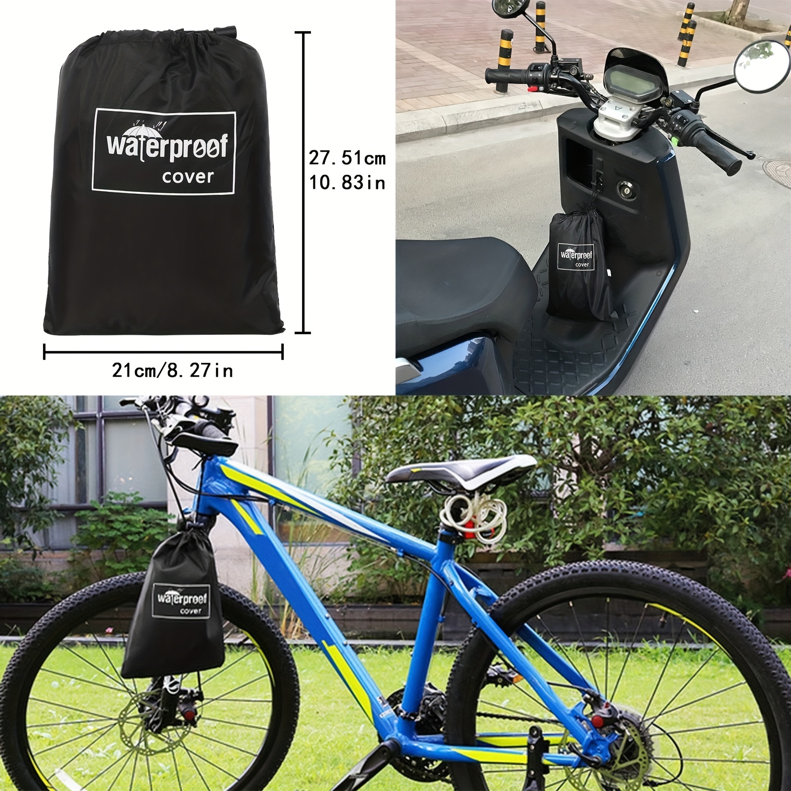 Tekenewbse 2 Piezas Funda Bicicleta Exterior Impermeable, Funda Bici,  Cubiertas para Bicicletas, Cubierta Impermeable para Bicicleta Protección  UV Anti Polvo Lluvia, Cubierta Protector Impermeable : : Deportes  y aire libre