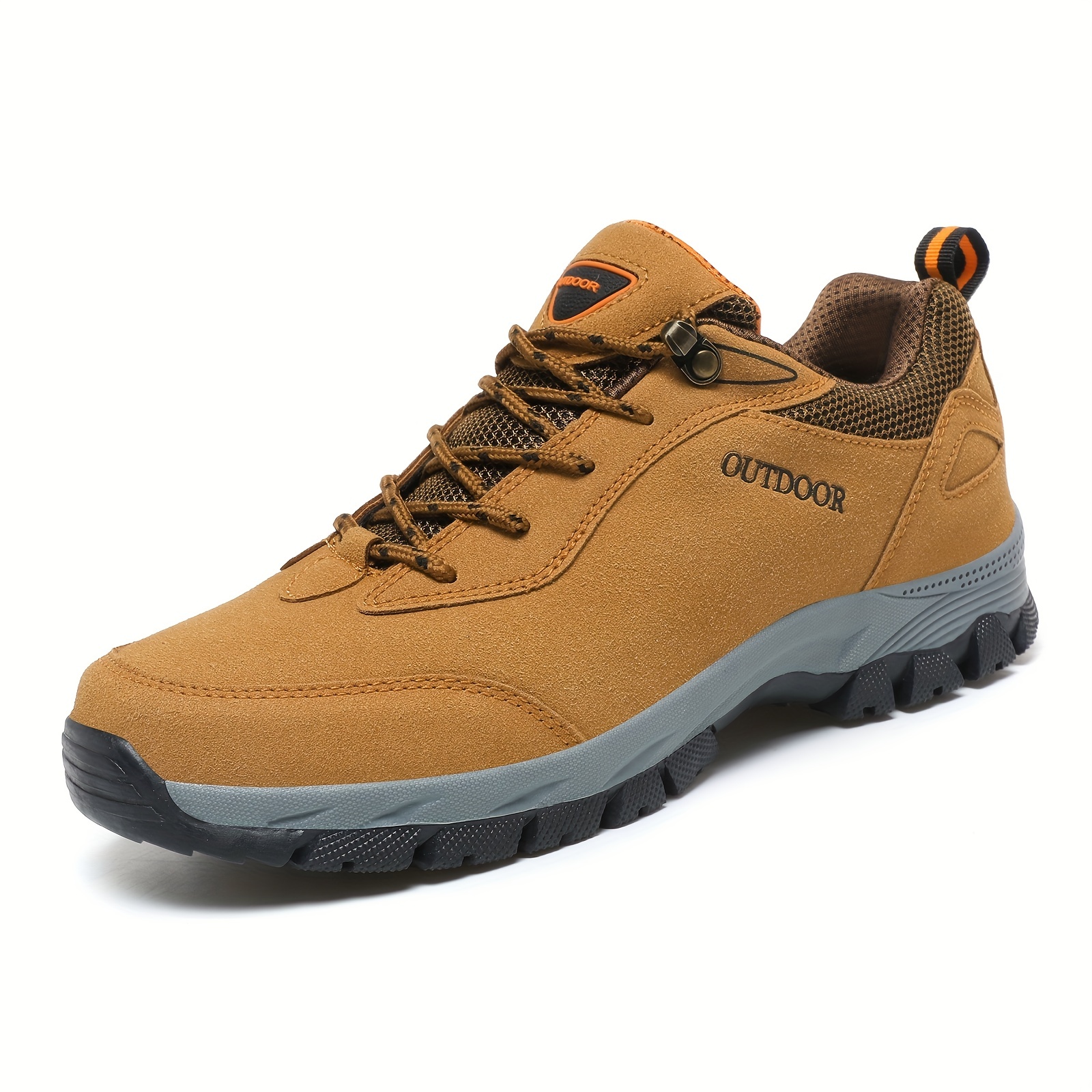 Mens Suede Hiking Shoes Comfortable Non Slip Shock Absorbent Boots